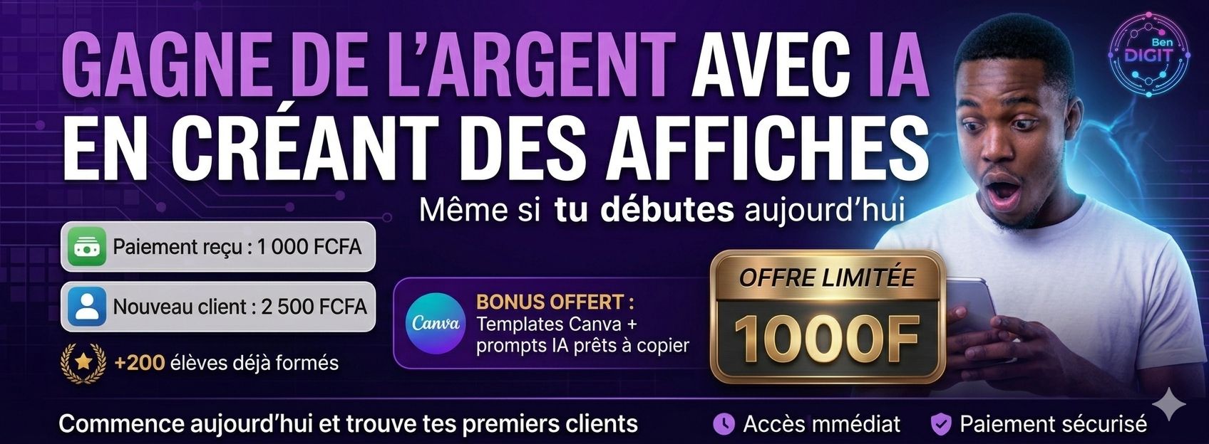CREATION DES AFFICHES PUBLICITAIRES AVEC L'IA