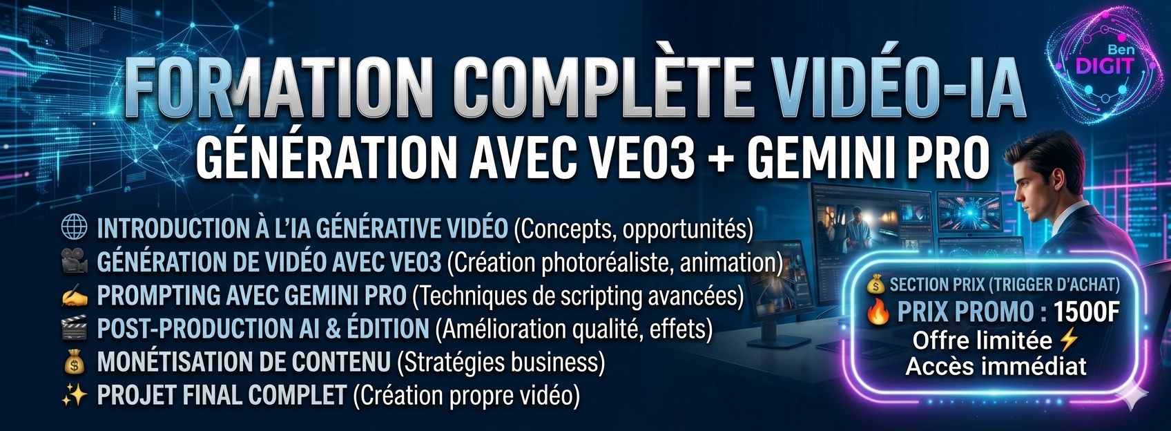 GENERATION DE VIDEO AVEC VEO3 + GEMINI PRO