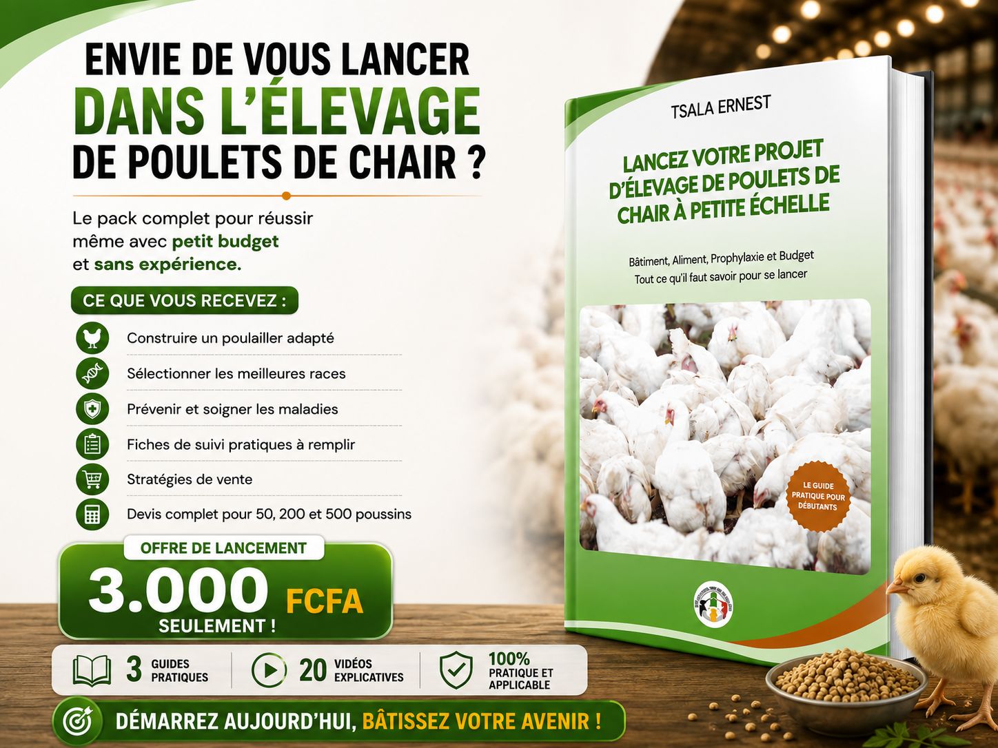 🐔 Lancez Votre Élevage de Poulets de Chair Rentable, Même Avec Un Petit Budget !