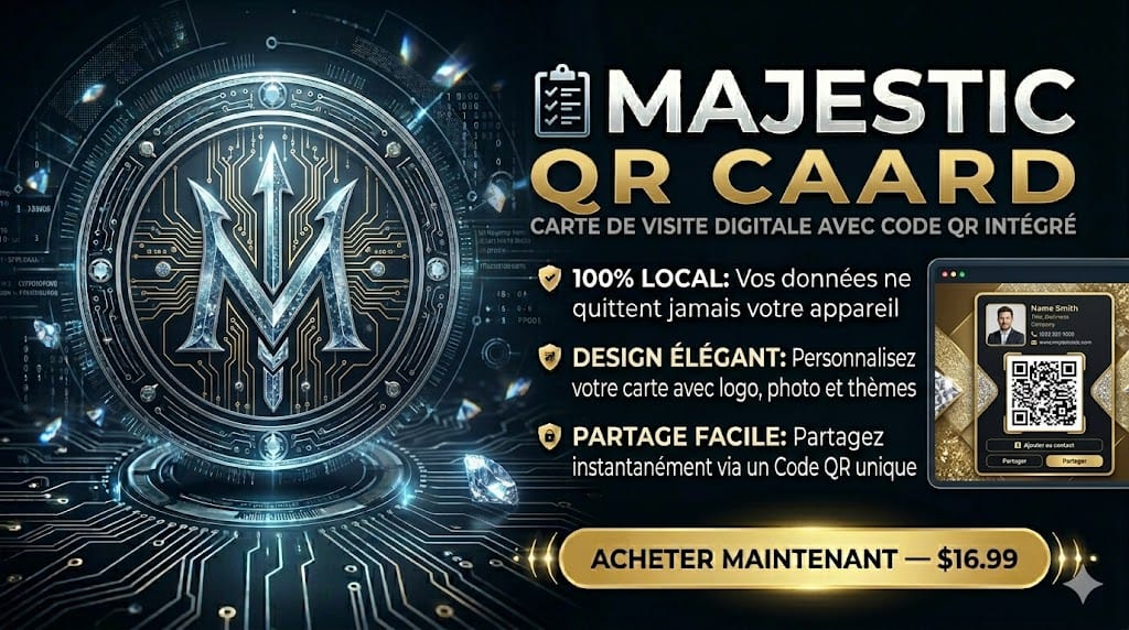 📇 MAJESTIC QR Card — Carte de visite numérique avec QR code
