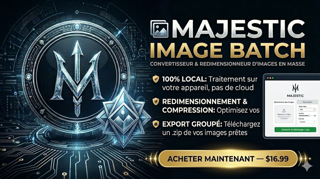🖼️ MAJESTIC Image Batch — Convertisseur & redimensionneur d'images en masse