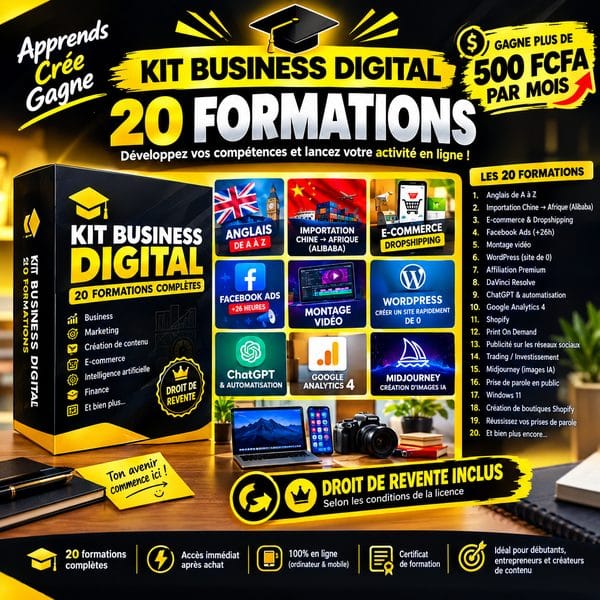 20 formations complet avec droit de reventes