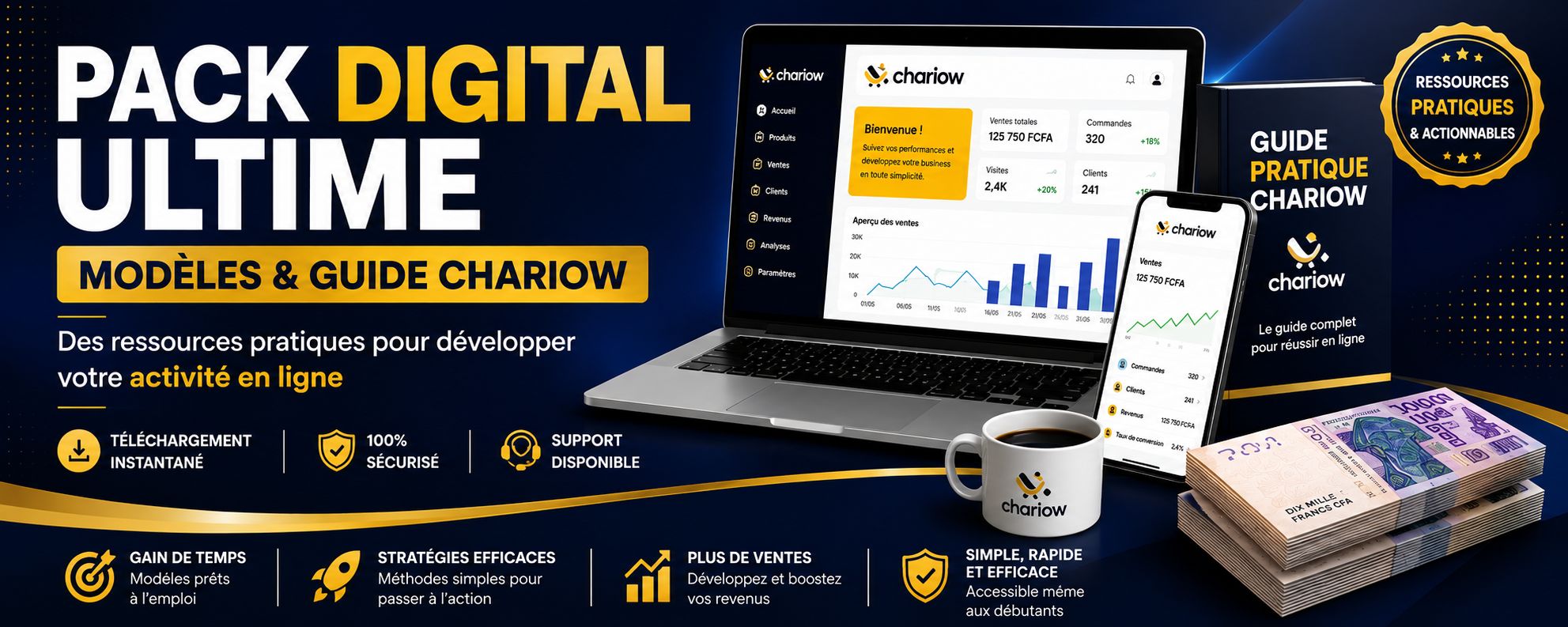 Pack Digital Ultime – Modèles & Guide Chariow