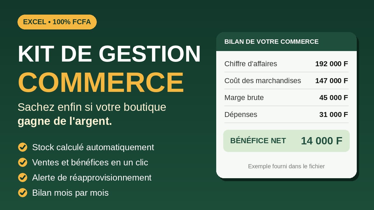 Kit de Gestion Commerce FCFA. L