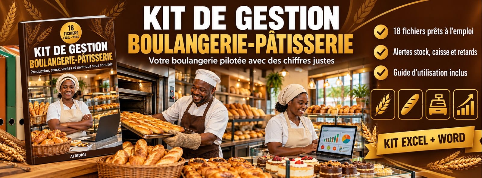 Kit de gestion Boulangerie-Pâtisserie : production, stock, ventes et invendus