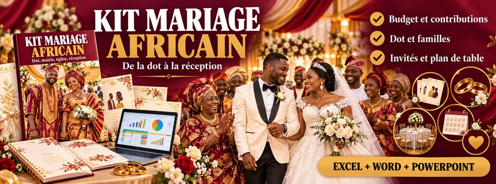 Kit Mariage Africain : budget, dot, invités, faire-part et programmes
