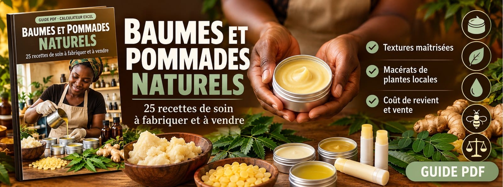 Baumes et pommades naturels : 25 recettes de soin à fabriquer et à vendre
