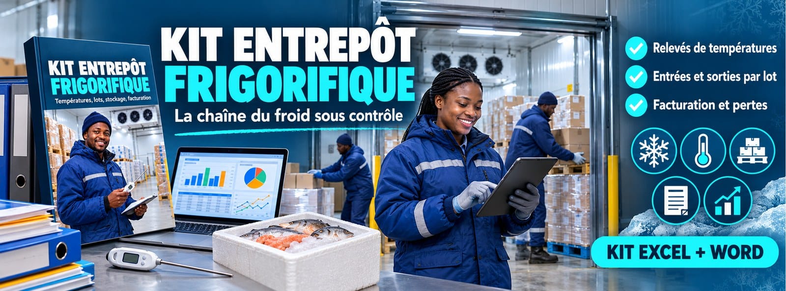 Kit Entrepôt Frigorifique : chambres froides, températures, lots et facturation
