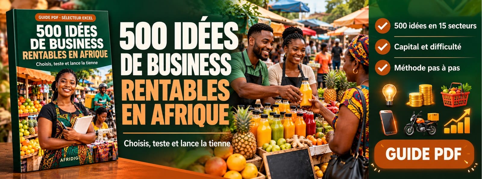 500 idées de business rentables en Afrique : choisis, teste et lance la tienne