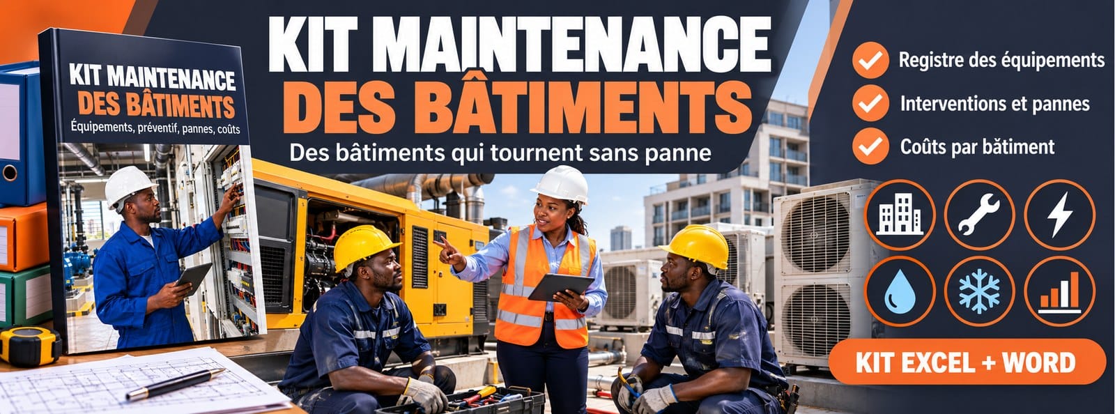 Kit Maintenance des Bâtiments : équipements, préventif, pannes et coûts