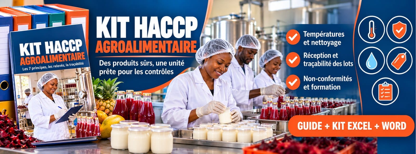Kit HACCP Agroalimentaire : guide des 7 principes, relevés et traçabilité