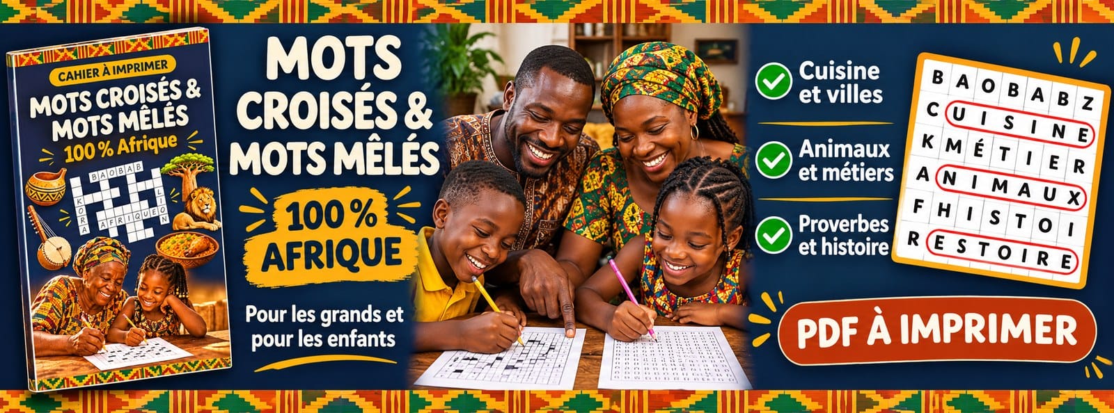 Mots croisés et mots mêlés 100 % Afrique : 54 grilles adultes et enfants