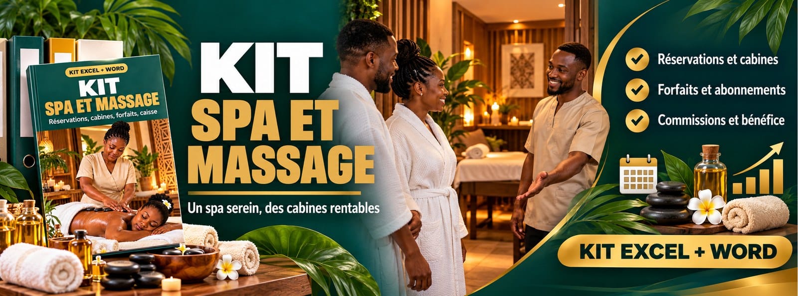 Kit Spa et Massage : réservations, cabines, forfaits, hygiène et caisse