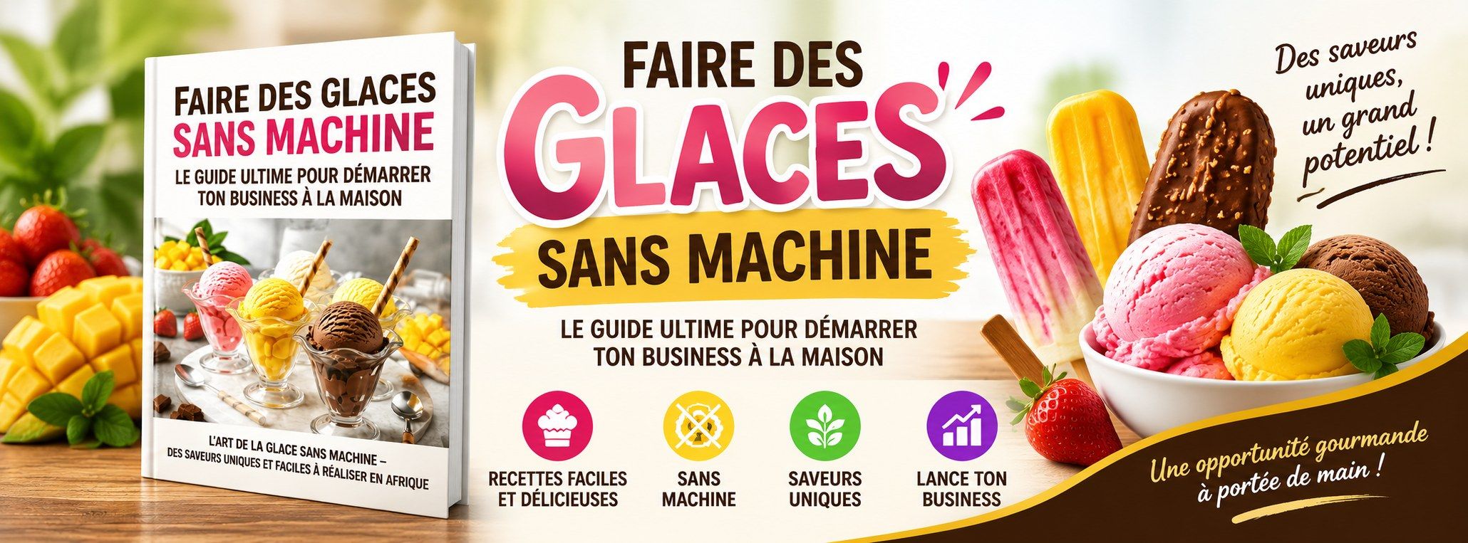 Formation Complète : Apprends à faire des glaces crémeuses sans machine et gagner de l'agent