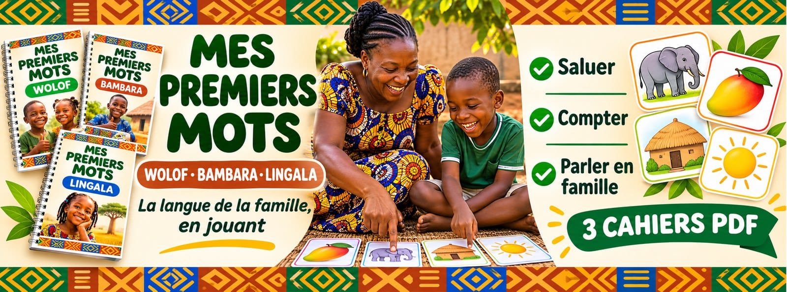 Wolof, bambara, lingala : 3 cahiers pour apprendre la langue à vos enfants