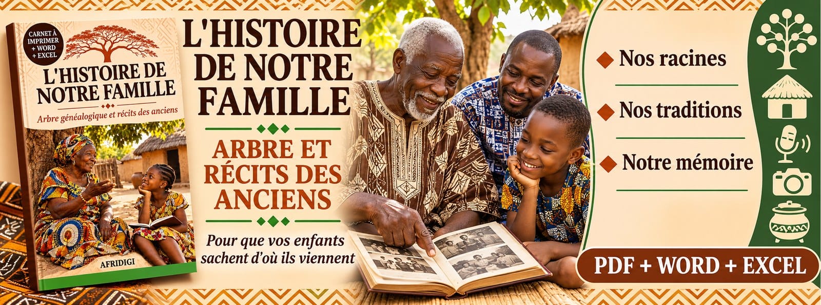 L'histoire de notre famille : arbre généalogique et récits des anciens