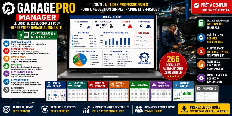 GaragePro — Gérez votre atelier auto sans papier ni stress