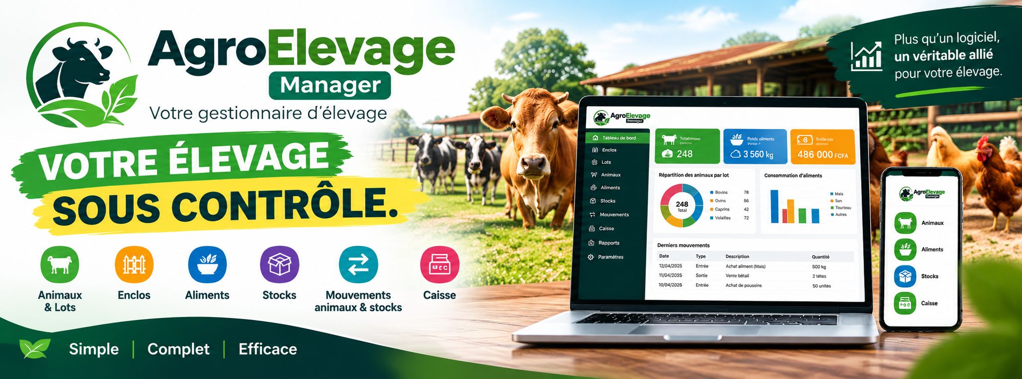 AgroElevage Manager - Gérez vos enclots et élevages au même endroit
