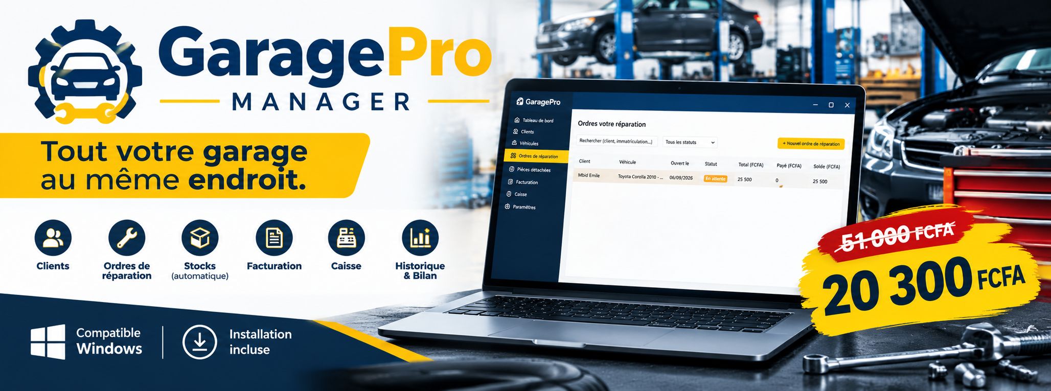 GaragePRO Desktop - Gérez chaque aspect de votre garage avec ce logiciel 64 bits