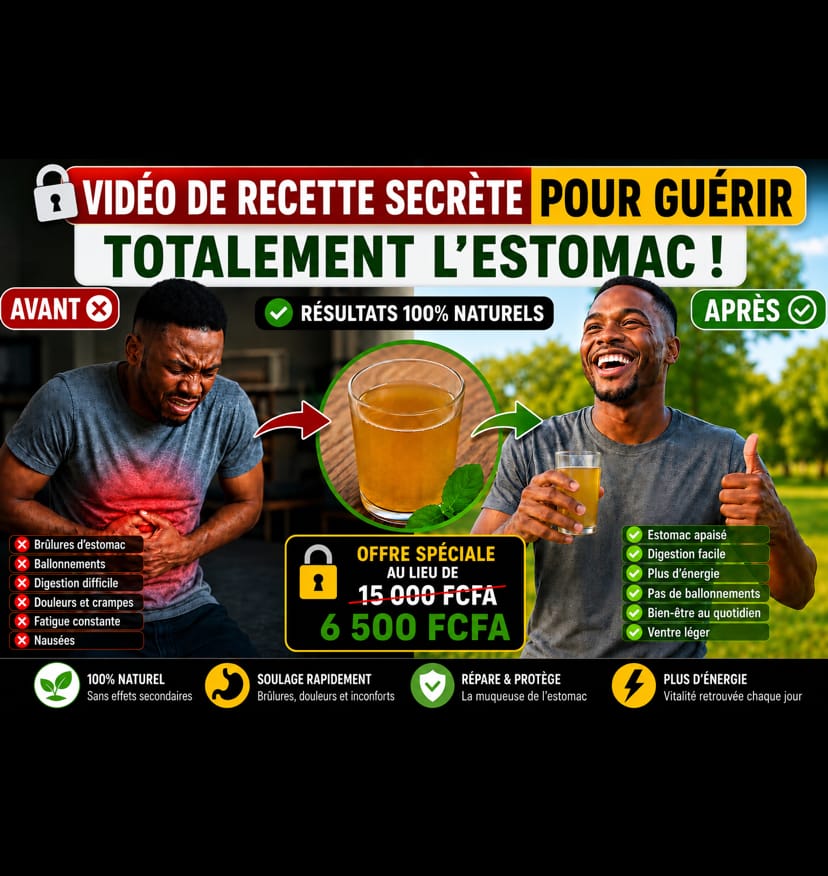 recette naturelle qui m’a soigné de mes problèmes d’estomac.