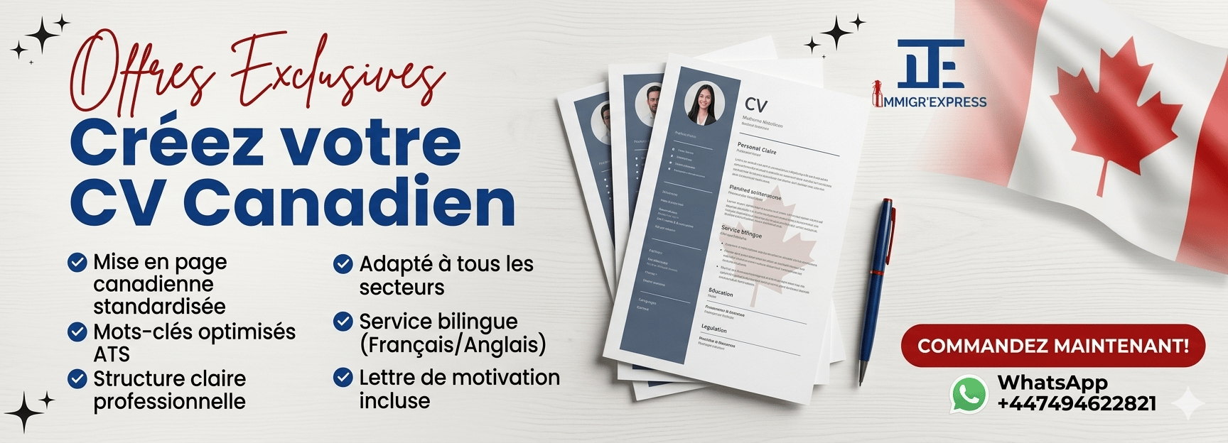 CV Bilingue au standard canadien
