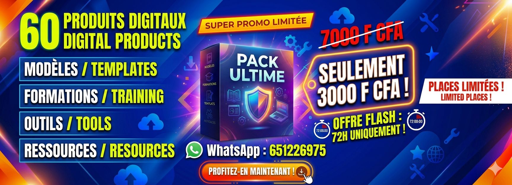Pack de 60 produits digitaux