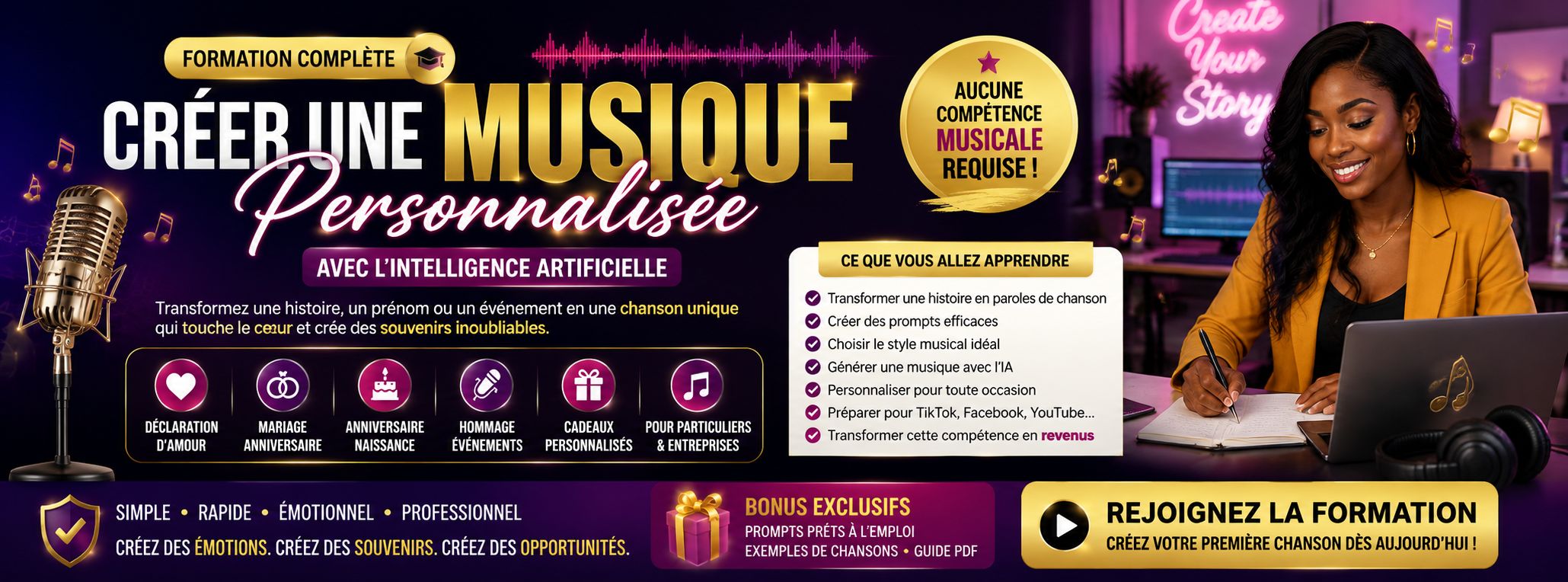 CREE  TA MUSIC  PERSONALISEE GRACE A L IA