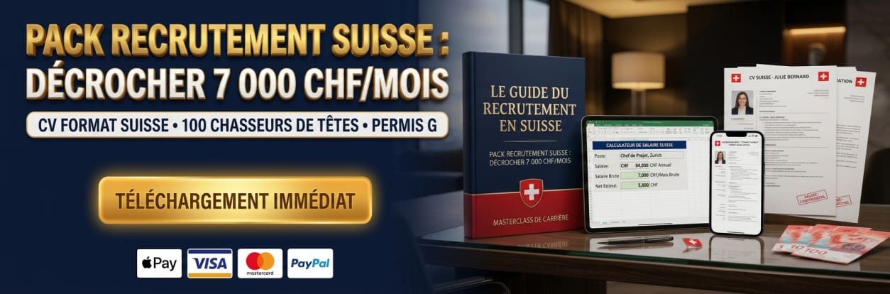 Pack Recrutement Suisse 2026 : Décrocher son Emploi de rêve à 7 000 CHF/mois