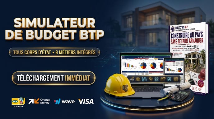 Simulateur de Budget & Quantités BTP (Excel Automatisé) – Spécial Afrique / Diaspora