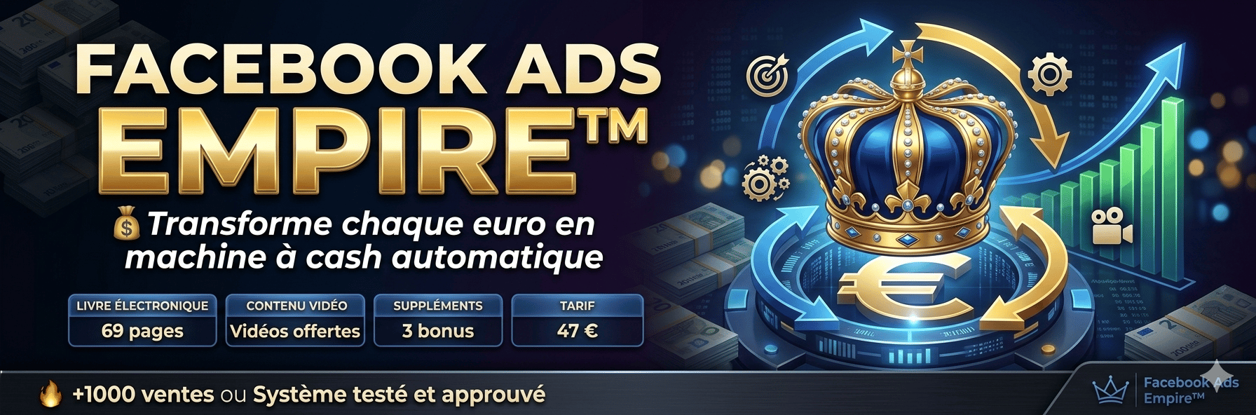 Facebook Ads Empire™ — Le système complet pour transformer chaque euro dépensé en machine à cash
