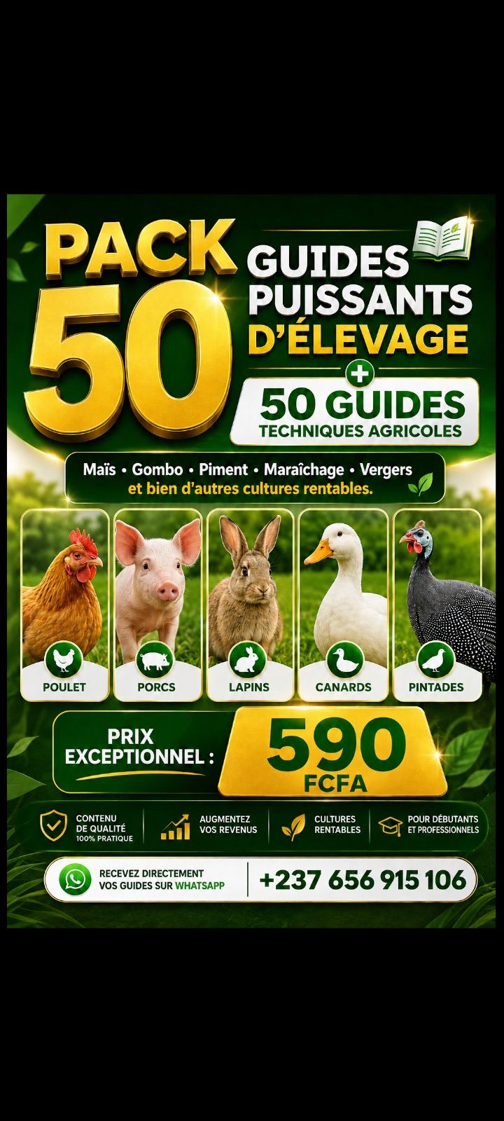 Pack: 100 Guides techniques ( 50 agricultures & 50 élevages)
