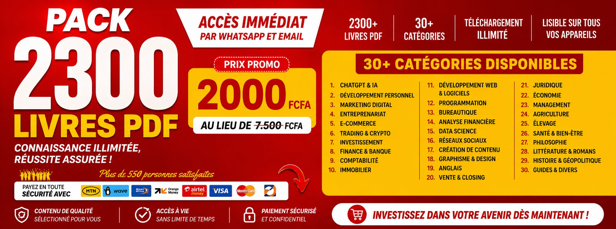 Pack de 2300 Livres PDF