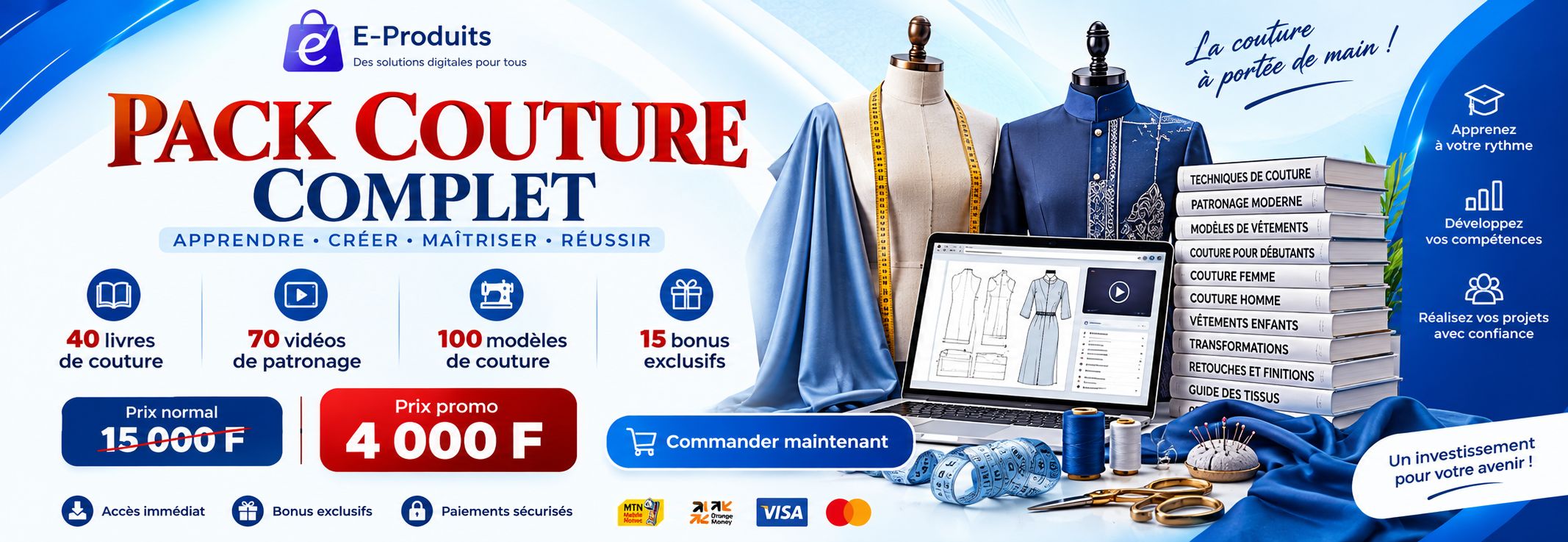 Pack Ultime de la Couture : Livres, Vidéos & Modèles