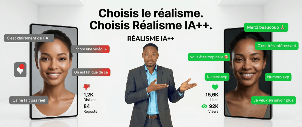 RÉALISME IA++ | Crée des visages et personnages IA crédibles comme de vrai humain dans les videos IA