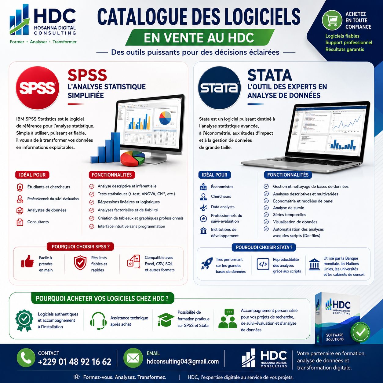 Des logiciels statistiques en vente