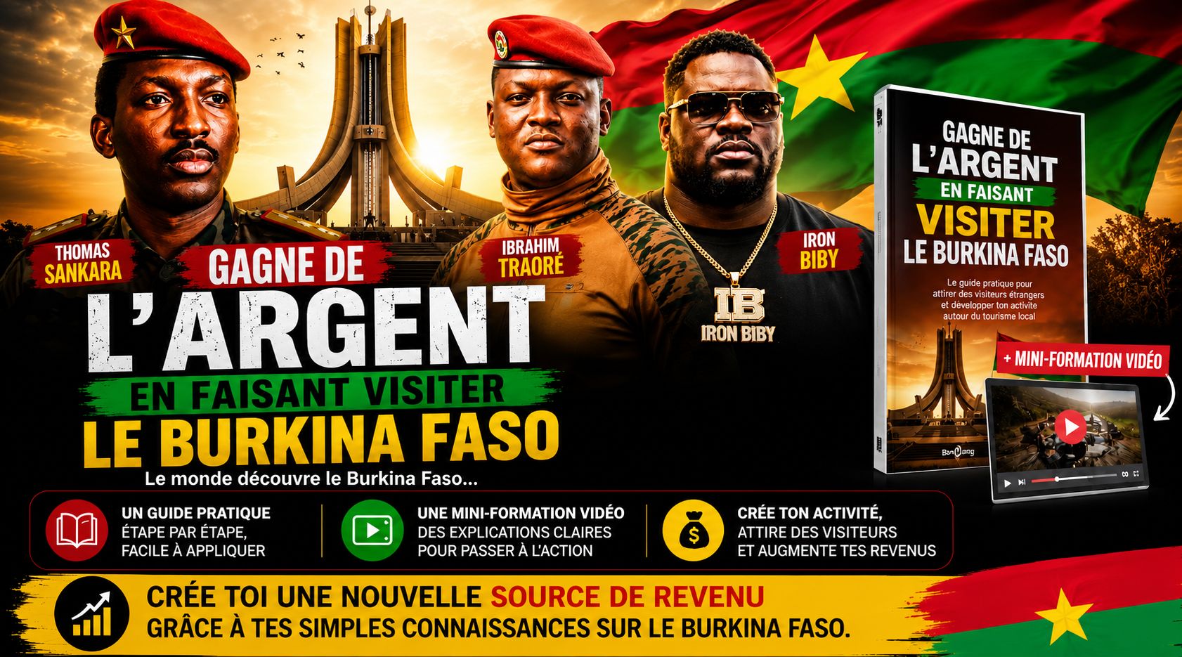 GAGNE DE L'ARGENT EN FAISANT DÉCOUVRIR LE BURKINA 🇧🇫 AUX ÉTRANGERS : MINIMUM 100.000 F.Cfa/MOIS