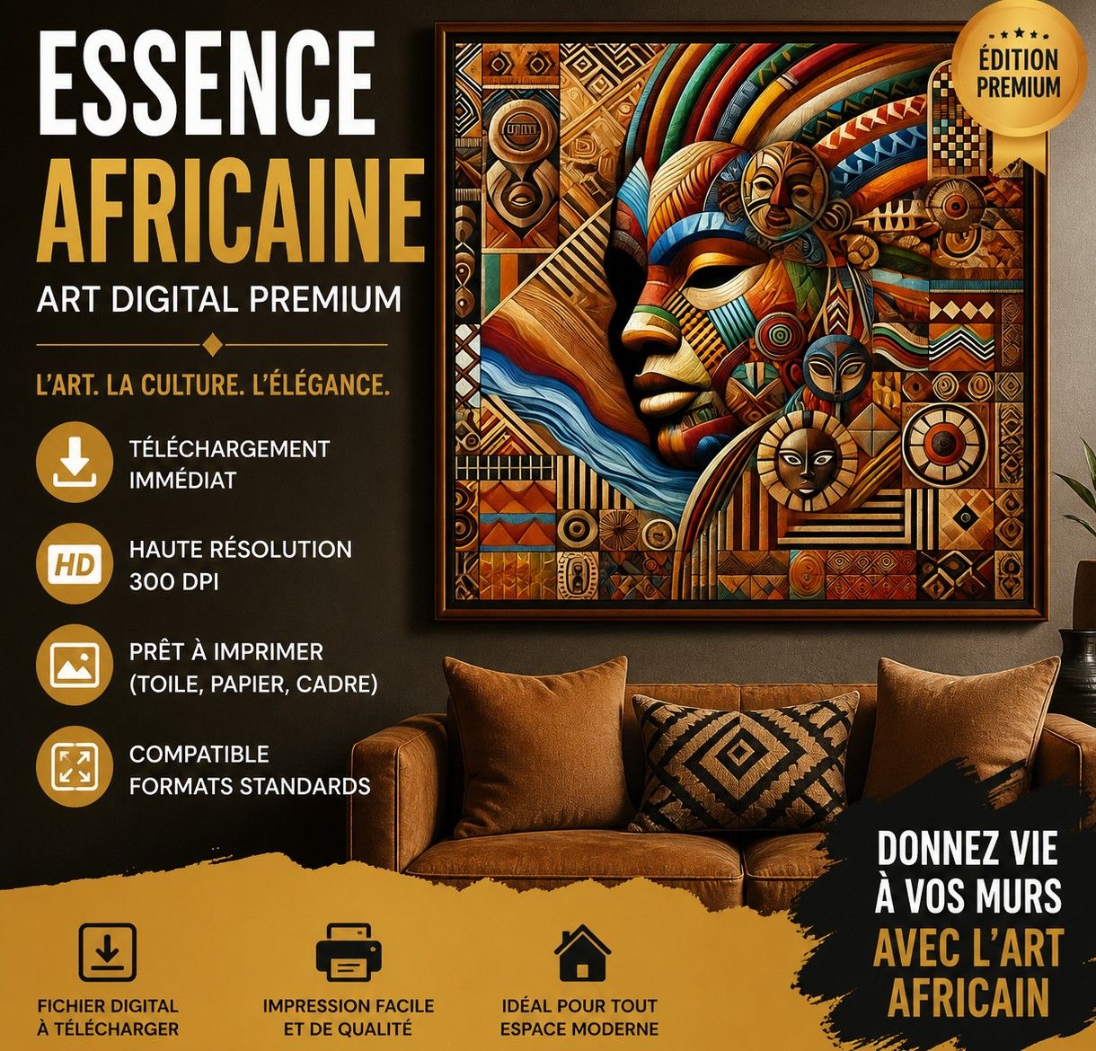 Essence africaine - l'art digital premium
