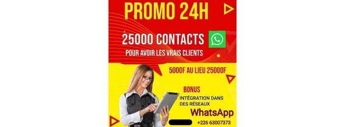 25000 CONTACT POUR AVOIR LES VRAI CLIENTS