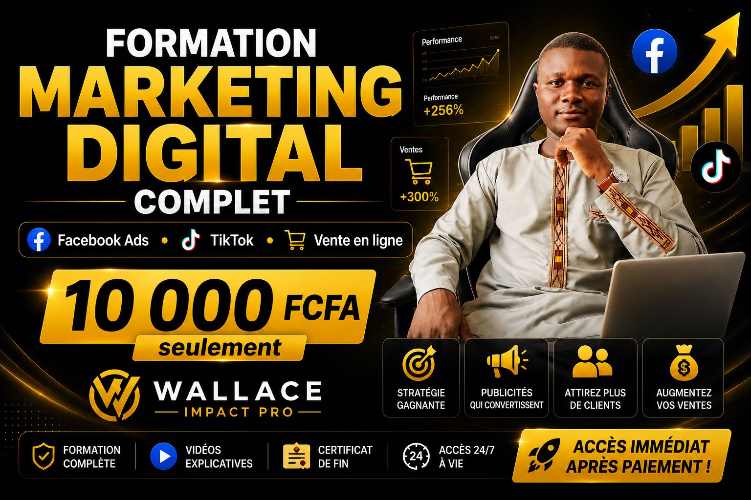 Formation Marketing Digital Complet — Facebook Ads, TikTok, Vente & Plus