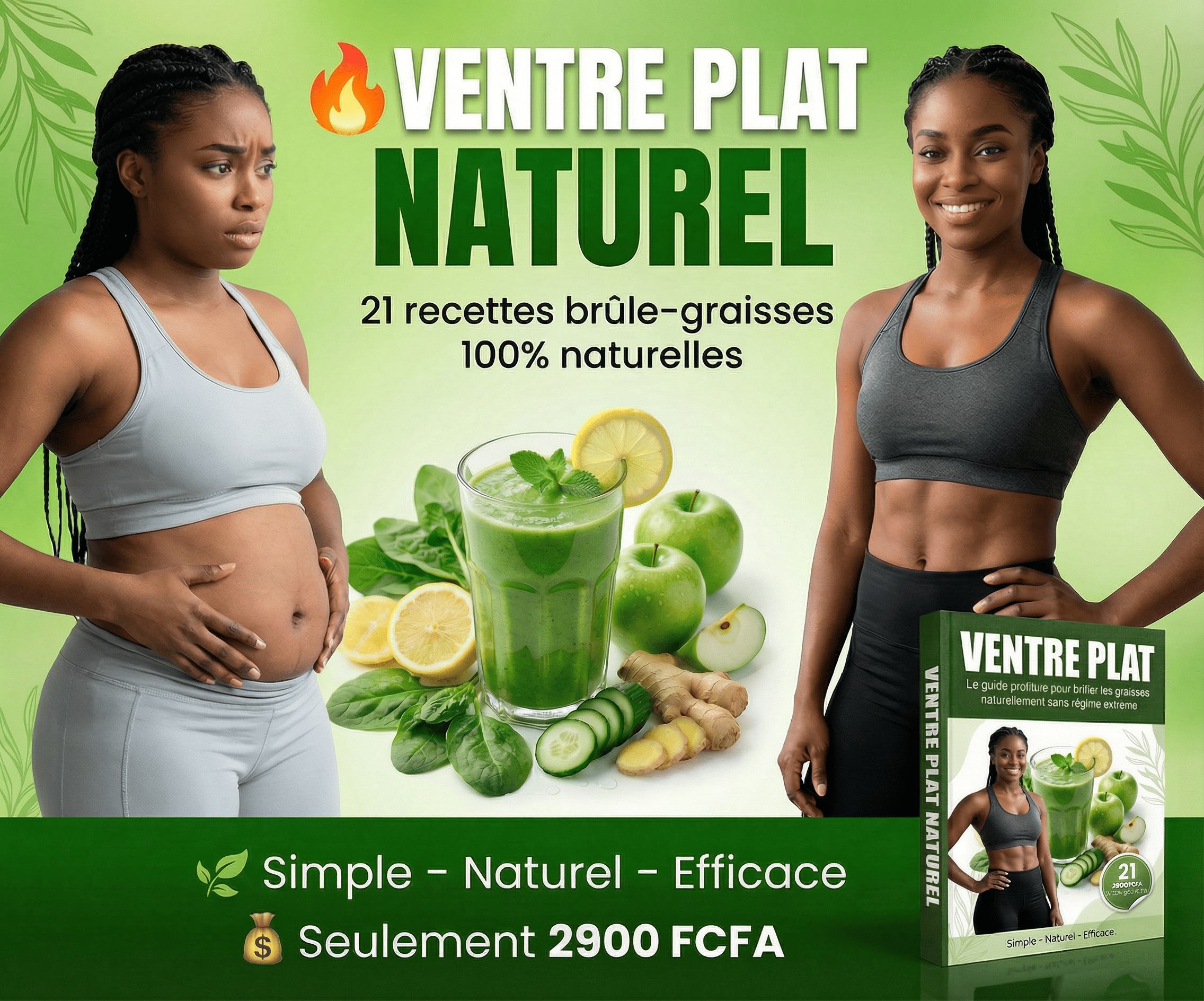 VENTRE PLAT NATUREL – 21 Recettes Brûle-Graisses pour Réduire les Ballonnements