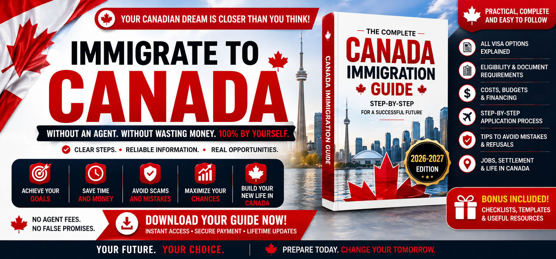 IMMIGRATE TO CANADA FOR FREE WITHOUT SPENDING A SINGLE CENT.