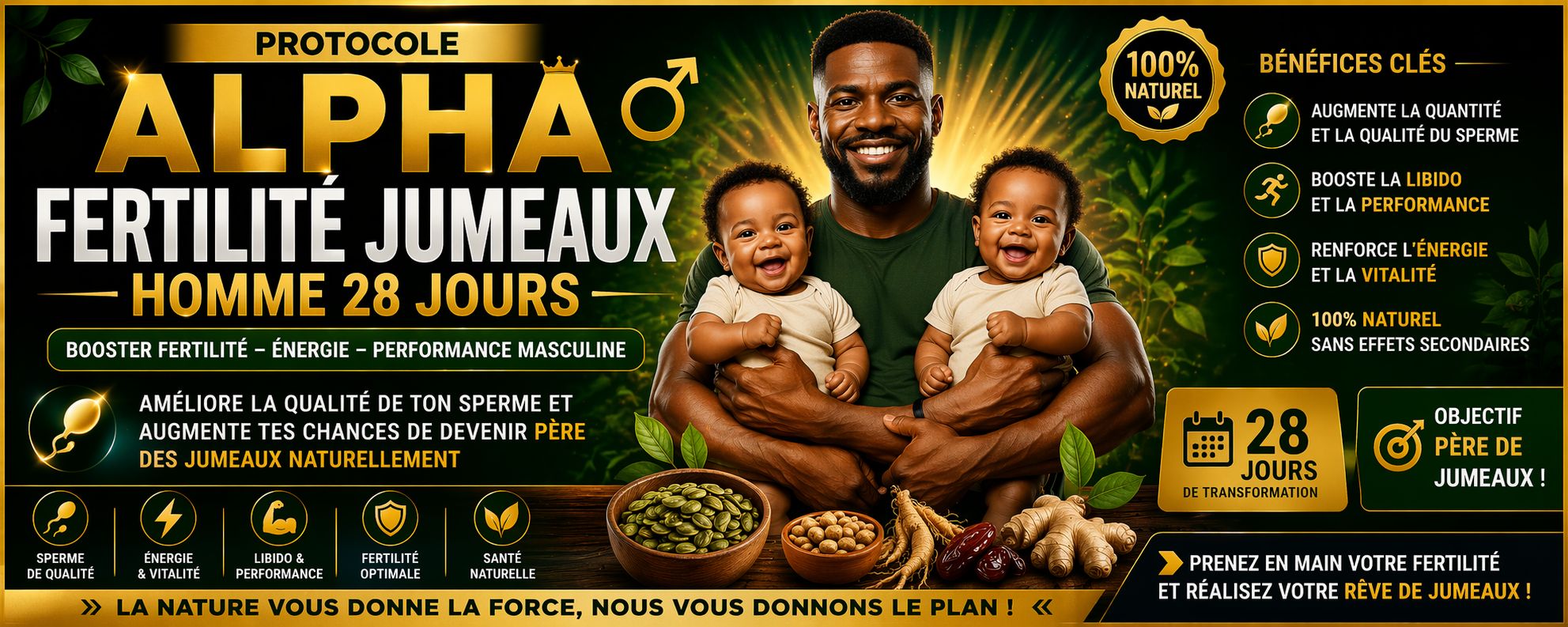 PROTOCOLE ALPHA FFERTILITE JUMEAUX HOMME — 28 JOURS