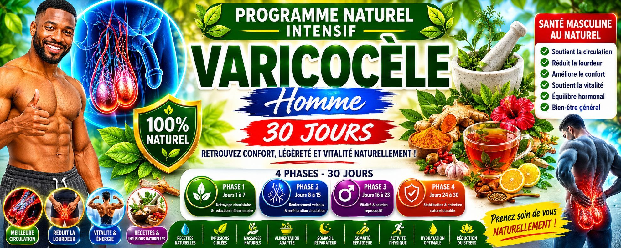 PROGRAMME NATUREL INTENSIF VARICOCÈLE — 30 JOURS