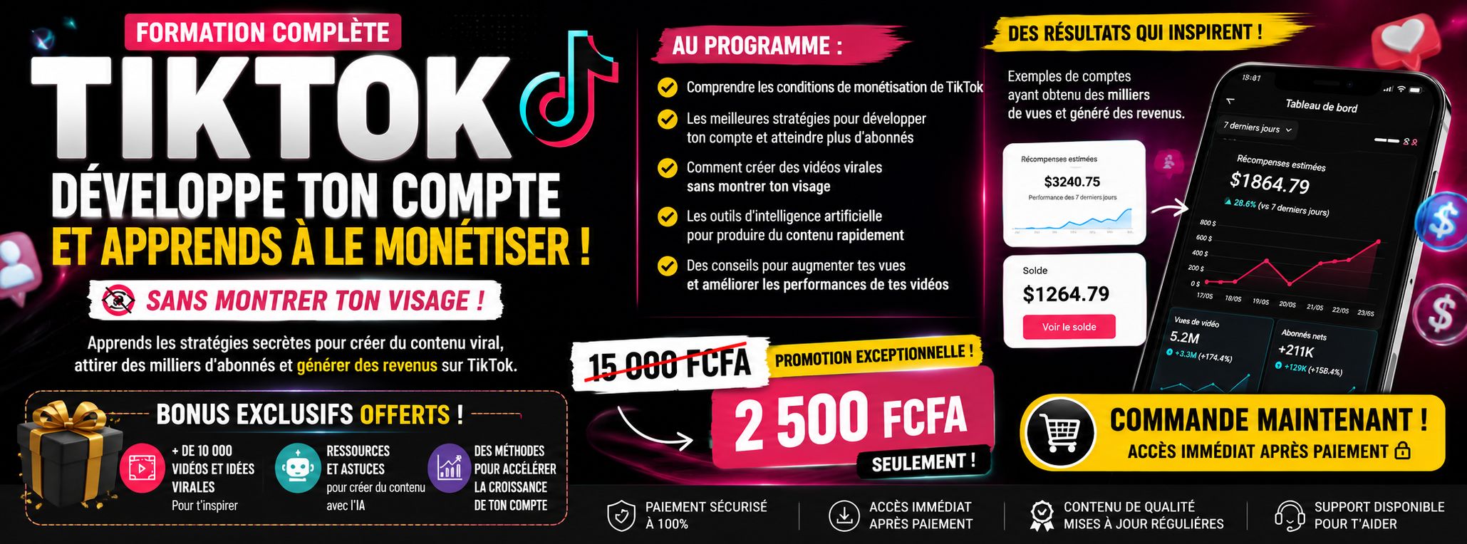 Comment monétiser ton compte Tik Tok et comment on fait le bouscats