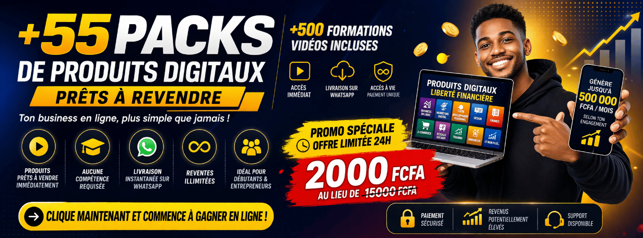 55 packs de produits digitaux prêt à revendre