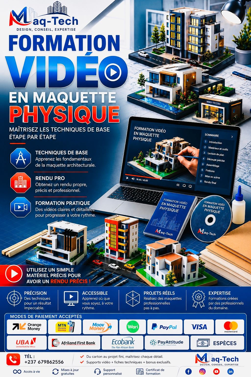 🎓 Formation Vidéo en Maquette Architecturale Physique.🏡