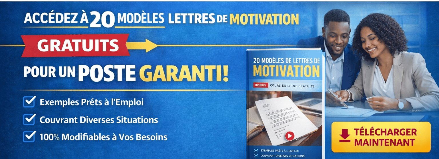 20 Modèles de lettres de motivation Gratuits + Bonus cours en ligne gratuits