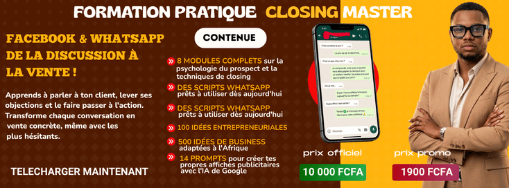 Closing Master La Méthode de Vente WhatsApp et autres plateformes