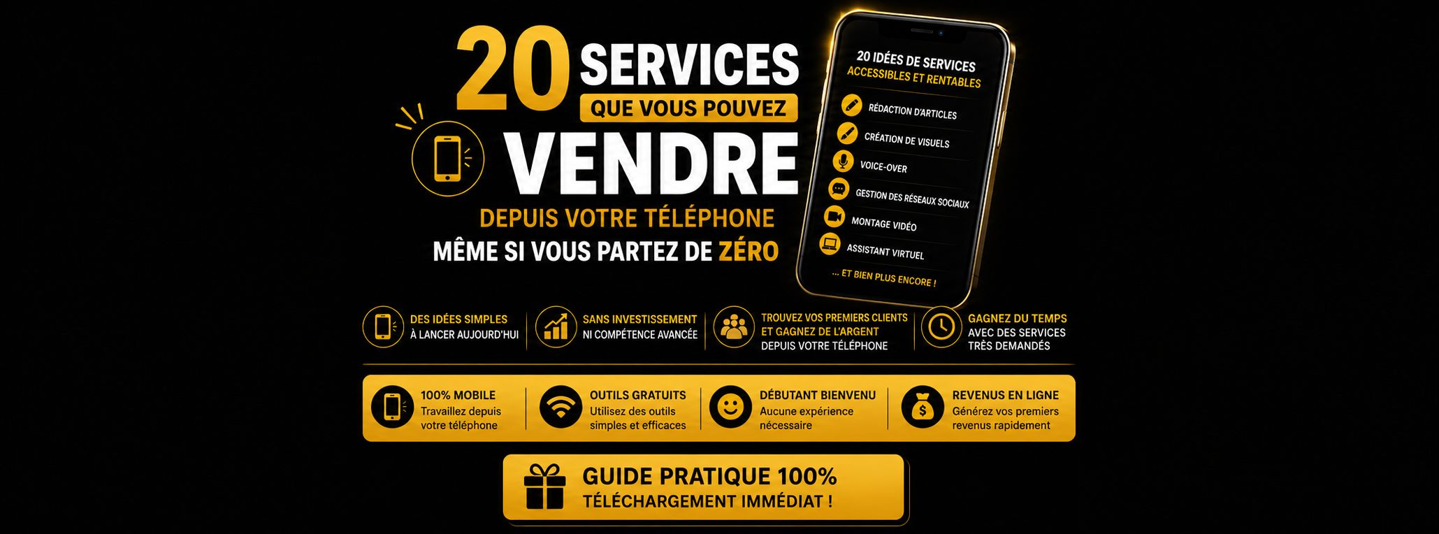 20 services que vous pouvez vendre depuis votre téléphone