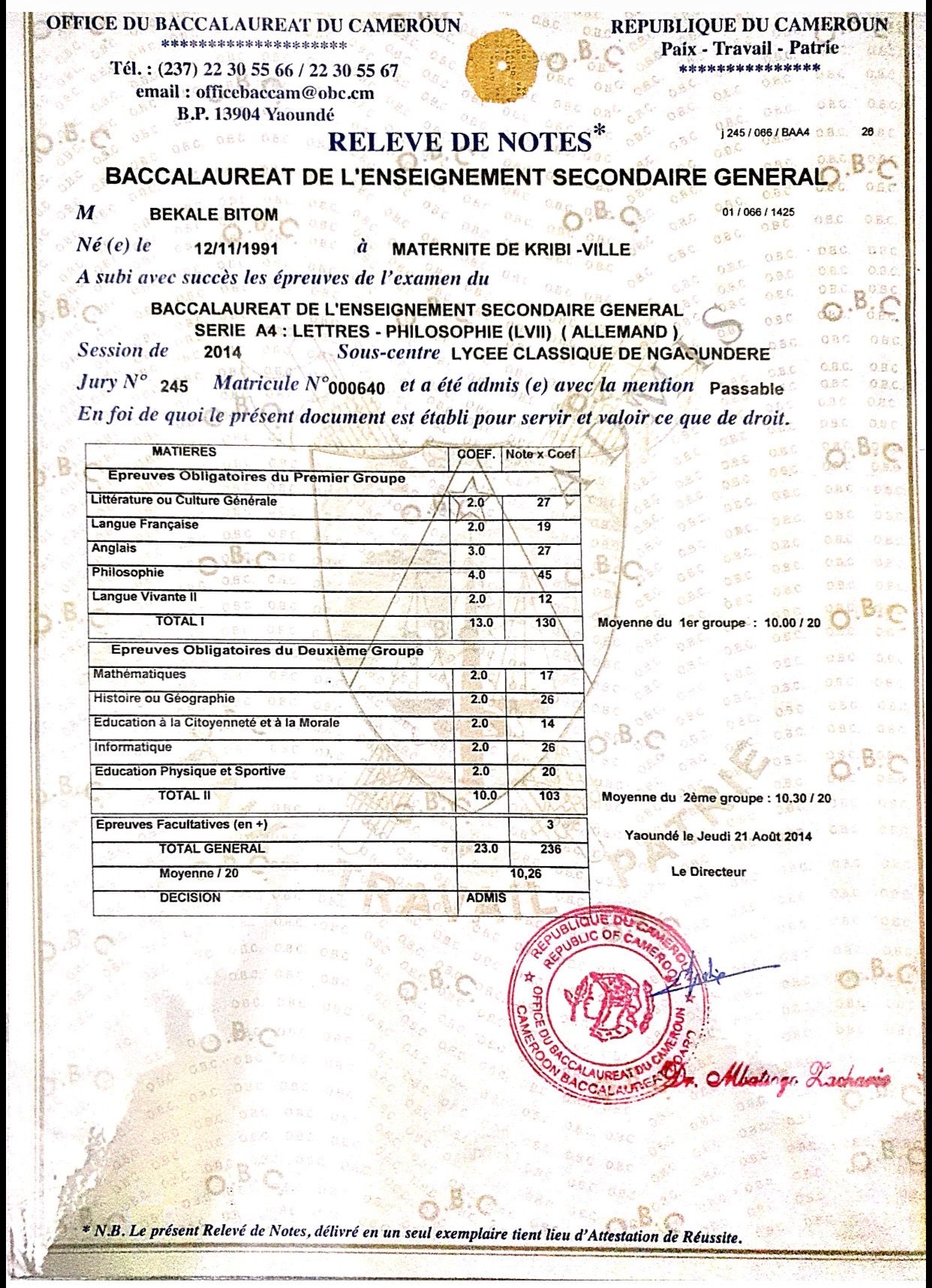 Document diplôme